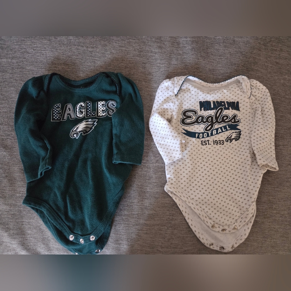 NFL Eagles Baby Bodysuit Set - Dark Green and White